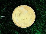 1915 B Swiss Gold 10 Franc Coin - Radiant Cross
