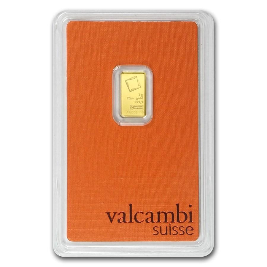 Valcambi Suisse 1 Gram .9999 Fine Gold Bar
