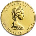 1984 Canada 1/4 oz Gold Maple Leaf Coin