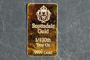 1/100th Troy Ounce Scottsdale Solid Gold Ingot
