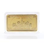 Ben Franklin $100 Gold-Layered Bar Coin