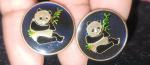 Rare Gold-tone China Panda Coin Cufflinks