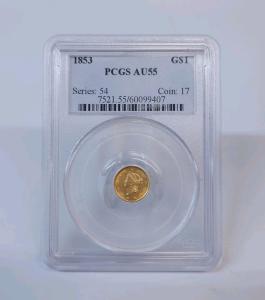 1853 Gold Dollar Type 1 PCGS AU55