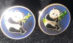 Rare Gold-tone China Panda Coin Cufflinks