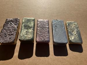 5 Hand Poured Mixed Metal Ingots Set
