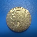 1915 Indian Head Quarter Eagle Gold Coin