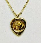 Heart-Shaped Chinese Panda Bear Gold Pendant