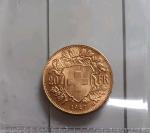 1927-B Swiss Gold 20 Francs Helvetia Coin