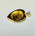 Heart-Shaped Chinese Panda Bear Gold Pendant