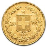 1892-B Switzerland 20 Francs Gold Coin