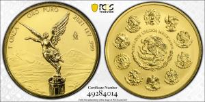 2021 Mo Reverse Proof 1 Oz Gold Libertad Coin