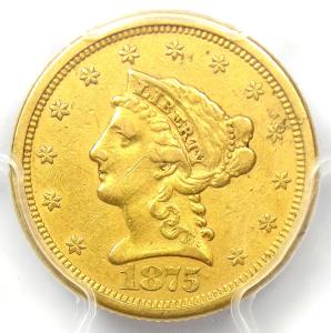 1875-S Liberty Gold Quarter Eagle $2.50 Coin