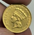 1874 $3 Indian Princess Gold Coin - XF