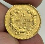 1874 $3 Indian Princess Gold Coin - XF