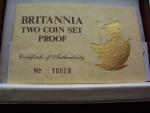 1987 Gold Britannia Proof Coin Set, 1/4 & 1/10