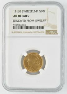 1916 B Switzerland 10 Franc Gold Coin - Rare