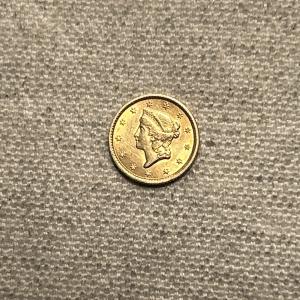 1853 Liberty Head Gold $1 Coin - AU Quality
