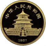 1987-Y Chinese 5 Yuan Gold Panda Coin 1/20 Oz