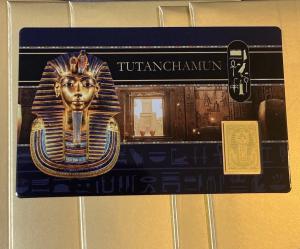 Tutankhamun 1/1000 oz .999 Gold Coin Card