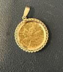 1984 Canadian Maple Leaf 1/10oz Gold Pendant