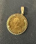 1984 Canadian Maple Leaf 1/10oz Gold Pendant