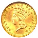 1883 Indian Gold Dollar Coin - NGC MS66