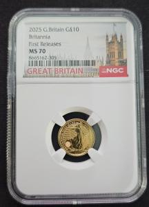 2025 GB NGC MS70 1/10 oz Britannia Gold