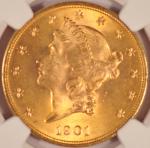 1901 $20 Gold Double Eagle Coin NGC MS65