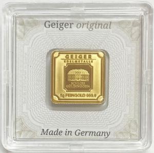 Geiger Edelmetalle 5g Fine Gold Square Bar