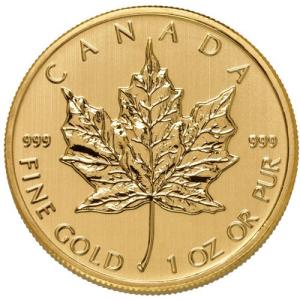 Canadian Gold Maple Leaf Coin 1 oz .999 Pure