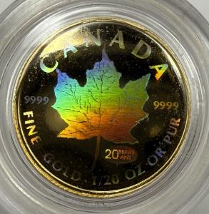 1999 Canada 1/20 Oz Gold Maple Leaf Coin