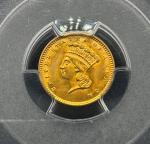 1856 Type 3 Slanted 5 Indian Gold Dollar