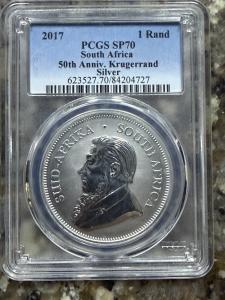 2017 Krugerrand 50th Anniversary PCGS SP70 Coin