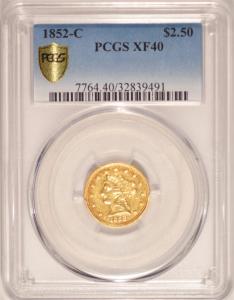 1852-C Liberty Gold Quarter Eagle $2.50 Coin