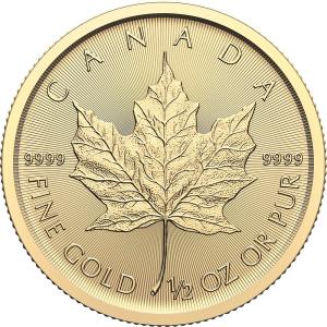 Canada Gold Maple Leaf 1/2 oz Coin .9999 Fine