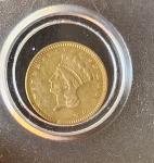 1857 Large Head Indian Princess Gold Dollar Coin