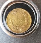 1857 Large Head Indian Princess Gold Dollar Coin