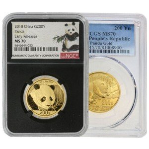 15g Chinese Gold Panda Coin - MS70 Grade