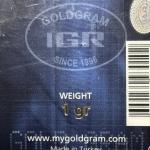 1 Gram IGR Gold Bar .9999 Fine