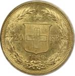 1886 Swiss Gold 20 Francs Coin ANACS AU 58