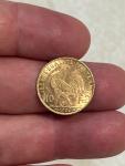 1906 France Gold 10 Francs Rooster Coin