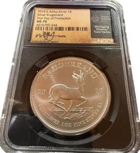 2019 South African Krugerrand MS70 Tumi Tsehlo Signature