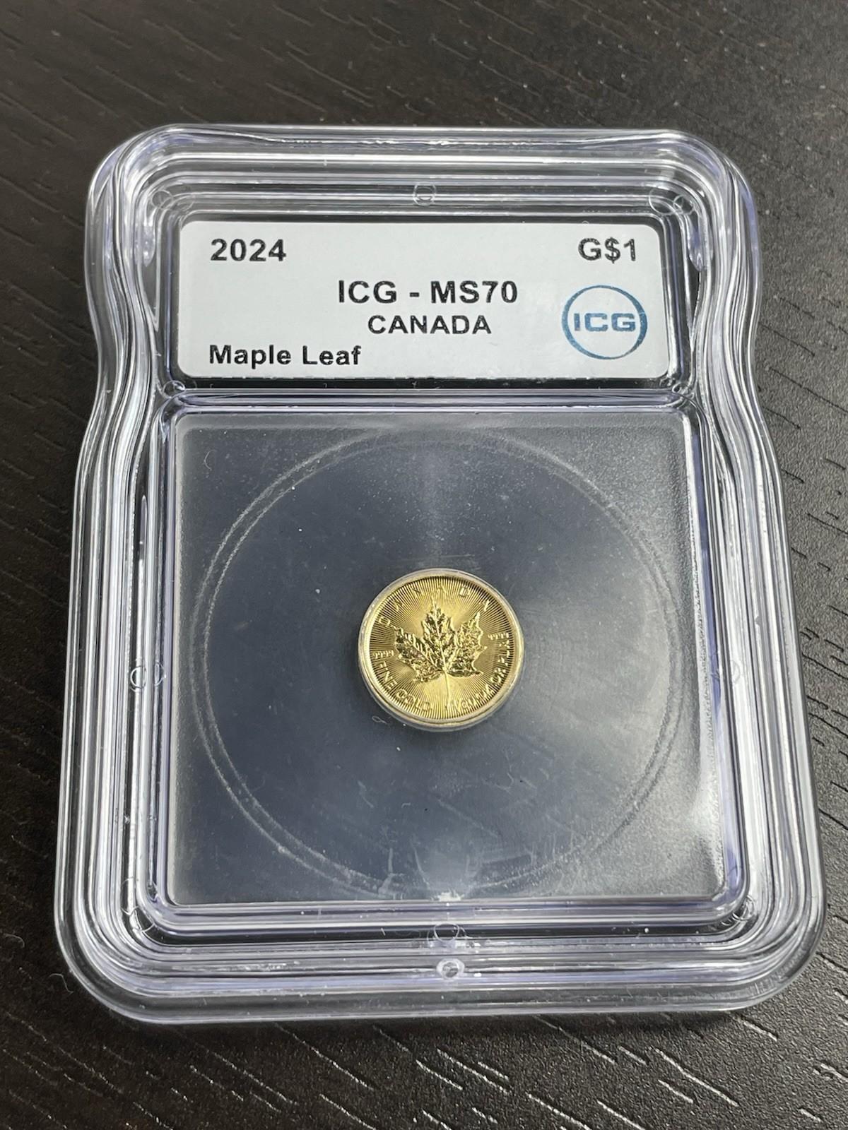 2024 Canada Maple Leaf Gold 1/20 oz Coin