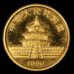 1990 China Gold Panda Coin 5 Yuan 1/20 oz