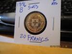 1896 B Swiss 20 Franc Gold Coin