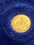 14k Gold Miniature Krugerrand with COA and Box