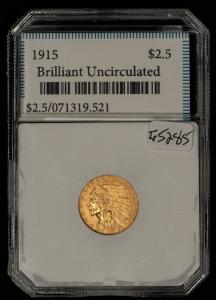 1915 Indian Head Gold Quarter Eagle Coin