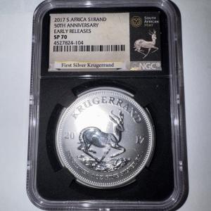 2017 South Africa 50th Anniversary Silver Krugerrand