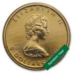 1/10 oz Gold Maple Leaf Coin - Random Year