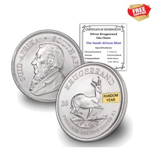 99.9% Pure Silver Krugerrand Coin with COA